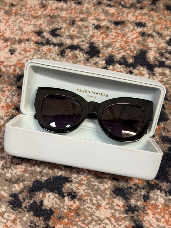 Karen Walker ‘Northern Lights’ Cat-Eye Sunglasses in Black w/ Case main image 11